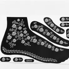 Новая коллекция 2 шт./лот повторного использования татуировки stenciltemporary Хна тату паста шаблон ног картина Книги по искусству для левой и правой ноги