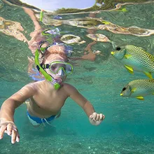 Подводные детские очки для ныряния, маска, дыхательная трубка, анти-туман, противоударные очки для плавания, повязка, аксессуары для подводного плавания, набор