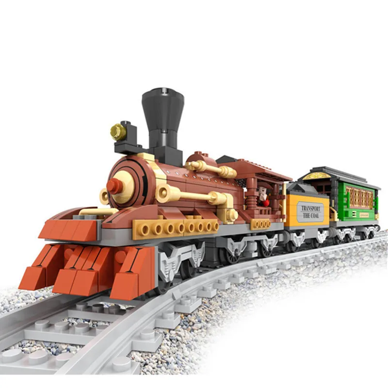 

483pcs Old-Fashioned Train B3 Simulation Assemblage Enlighten Bricks Model Building Toys Educational For Children Gift
