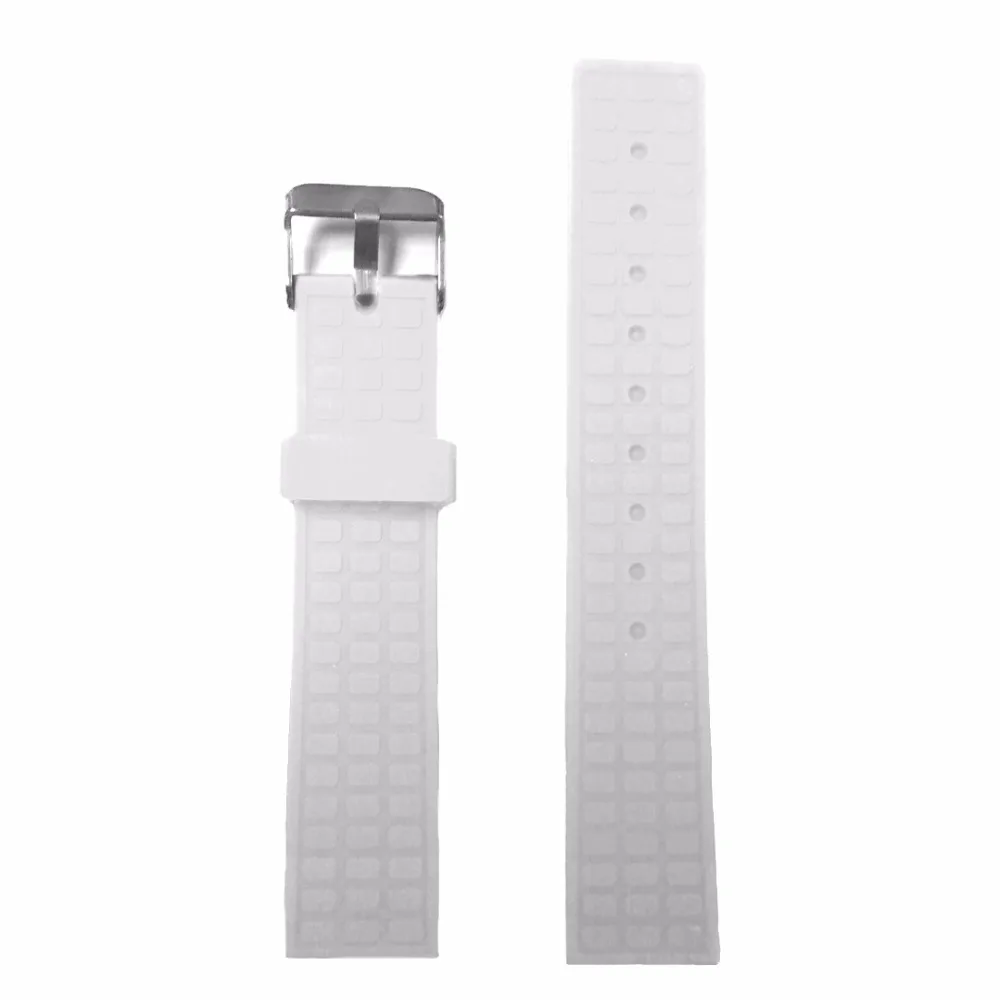 

20mm Square Padded Waterproof Silicone Rubber Watch Band Strap White WB1224B20JB