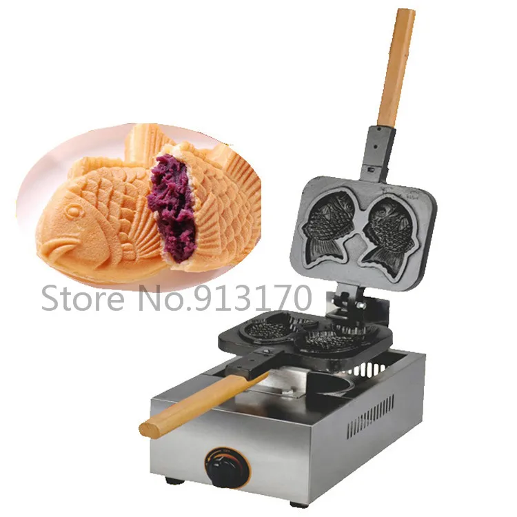 

Gas Fish shape Cake Machine Taiyaki Waffle maker with 2 molds Without Electric Power