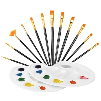 

SCO 12 oil paintbrushes+2 white palette set Painting supplies