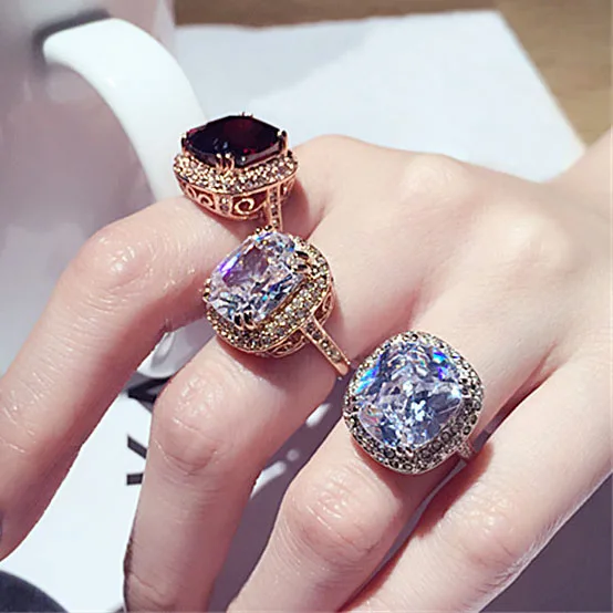 brilliant massive amazing large big 6ct red cubic zirconia square massive enement ring wedding - Large Wedding Rings brilliant massive amazing large big 6ct red cubic zirconia square massive enement ring wedding - Large Wedding Rings