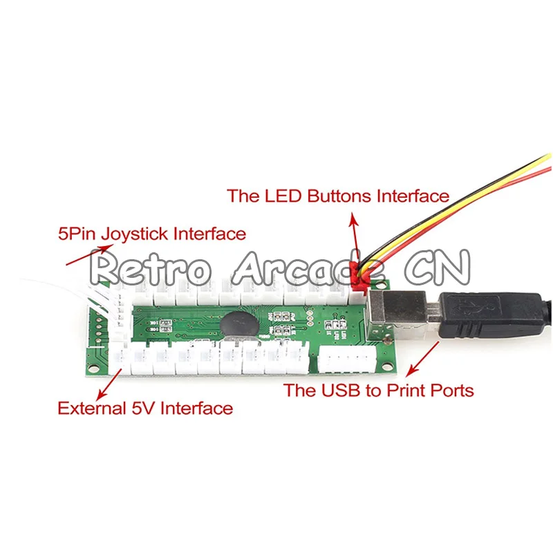 2 игрока аркадная игра DIY аксессуары комплект для ПК и Raspberry Pi 5Pin джойстик и позолоченный светодиодный кнопки с подсветкой