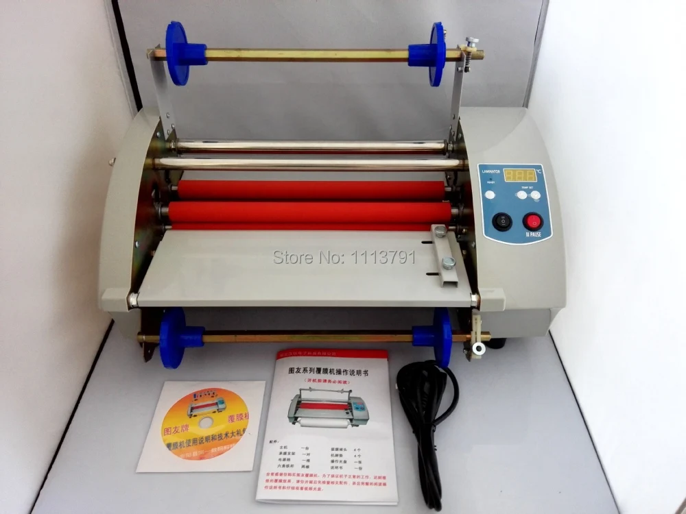 mruiks a4 single sided cable New TY360 Laminator  Hot Roll Laminating Machine electronic temperature control single and sided a heating mode