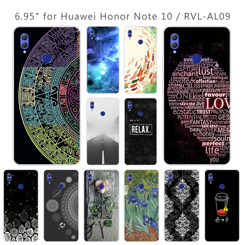 Мягкий ТПУ для Huawei Honor Note 10 чехлы телефонов 6 95 дюймов RVL-AL09 прозрачный силиконовый