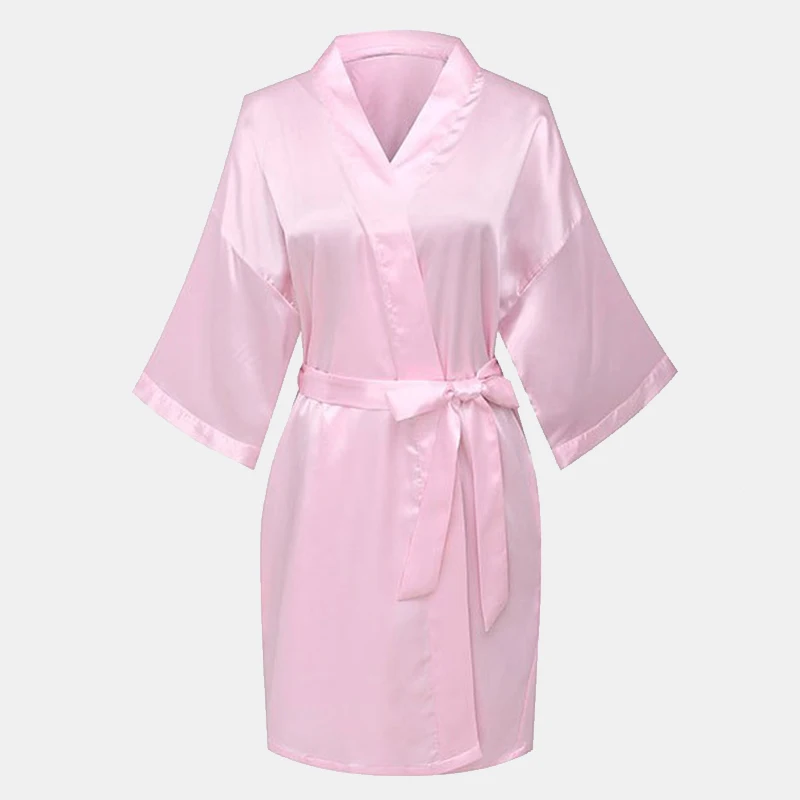 Женские мягкие шелковые платья для кукол с v-образным вырезом, Женская Сексуальная Мини Ночная рубашка с коротким рукавом, модная атласная одежда для сна для девочек на осень - Цвет: Pink