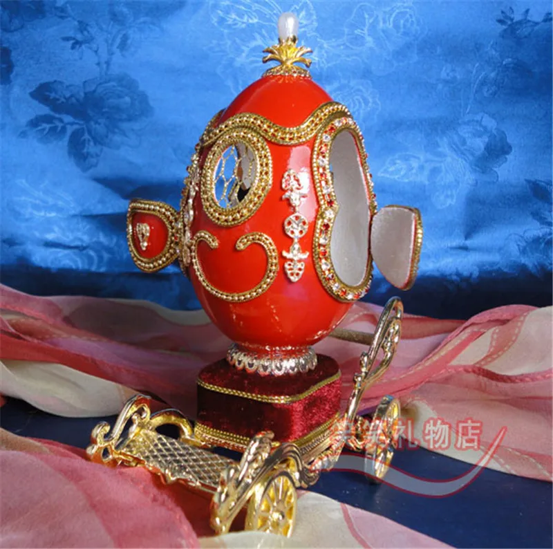 Королевский роскошный подарок на день Святого Валентина, красная резьба по яичной скорлупе, музыкальная шкатулка для девушек, семейная музыкальная шкатулка, в форме яйца, свадебный дизайн