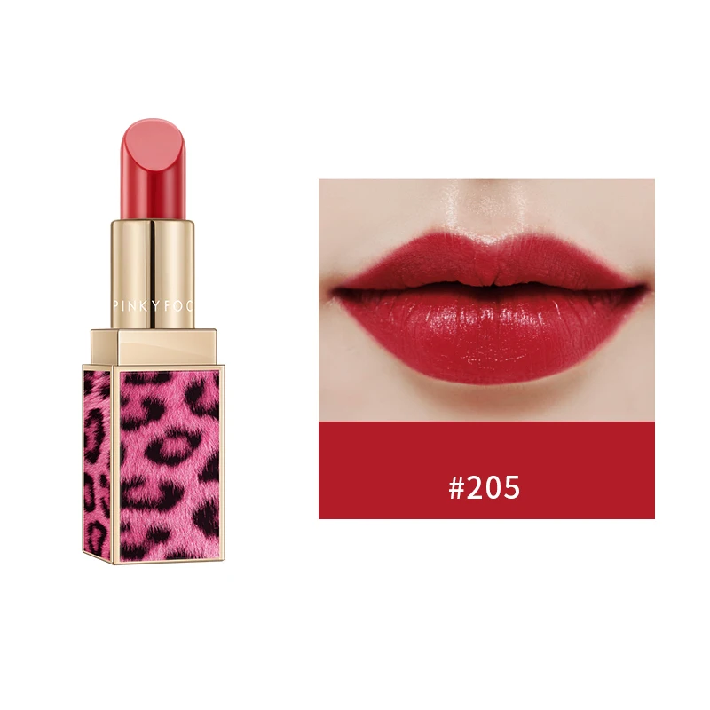 Pudaier розовая леопардовая матовая помада, 6 цветов, водостойкая бархатная Помада для губ, сексуальный красный оттенок для губ, бобы, паста, цвет, красивые губы, TSLM1 - Цвет: 205
