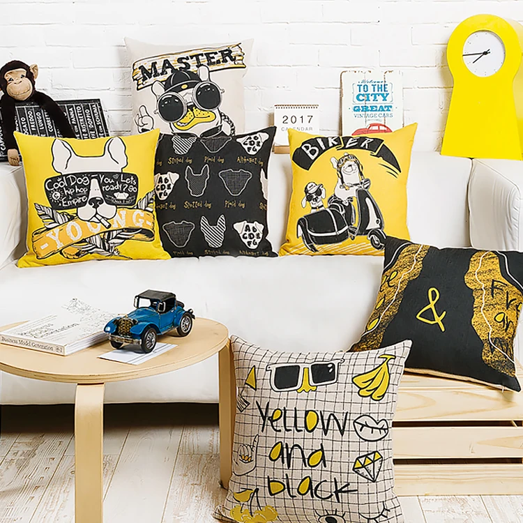 Aliexpress.com : Buy Drop Ship Pop Dogs Pillow Cover Boho Glasses Cushion Cover Throw Pillow ...