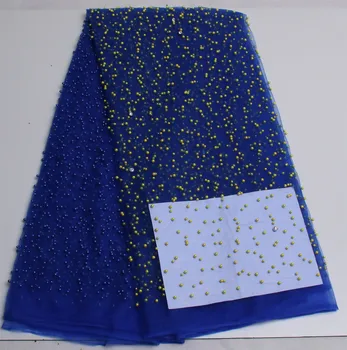 

Top Quality Teal Embroidered Guipure Lace Fabric With Sequnes Mesh Lace Migerian Wedding Dress Afrcan French Tulle Lace Fabric