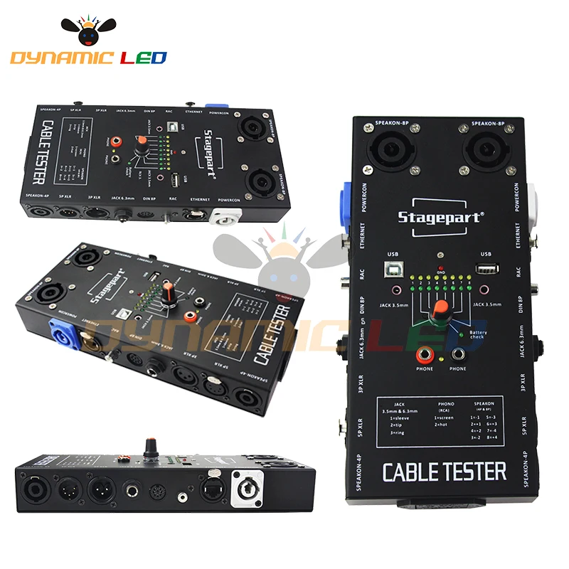 1 pc Kabel Tester Draht Tracker Tracer Netzwerk RJ45, 3 & 5 Pin XLR, 3 & 5 & 8-Pin Din, 4 & 8-pol Speakon, USB Test