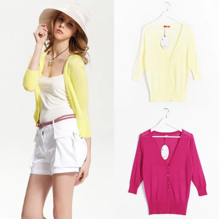 Online Buy Wholesale Ladies Summer Sweaters From China Ladies 18 Candy Colors Autumn Summer Spring Women V-Neck Knitted Casual Loose Sweaters Cardigans Lady - Online Buy Wholesale Ladies Summer Sweaters From China Ladies