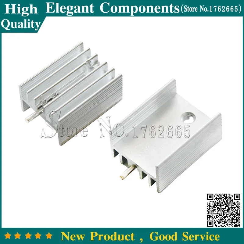 

10PCS white 10*15*20MM Triode Heat Sink 15*10*20MM TO-220 TO220 Transistor Aluminum Radiator Heat Sink With 1Pin
