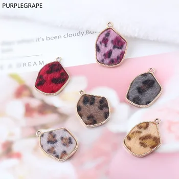 

PURPLEGRAPE DIY handmade jewelry earrings necklace bracelet accessories leopard print geometric irregular alloy 8 pieces