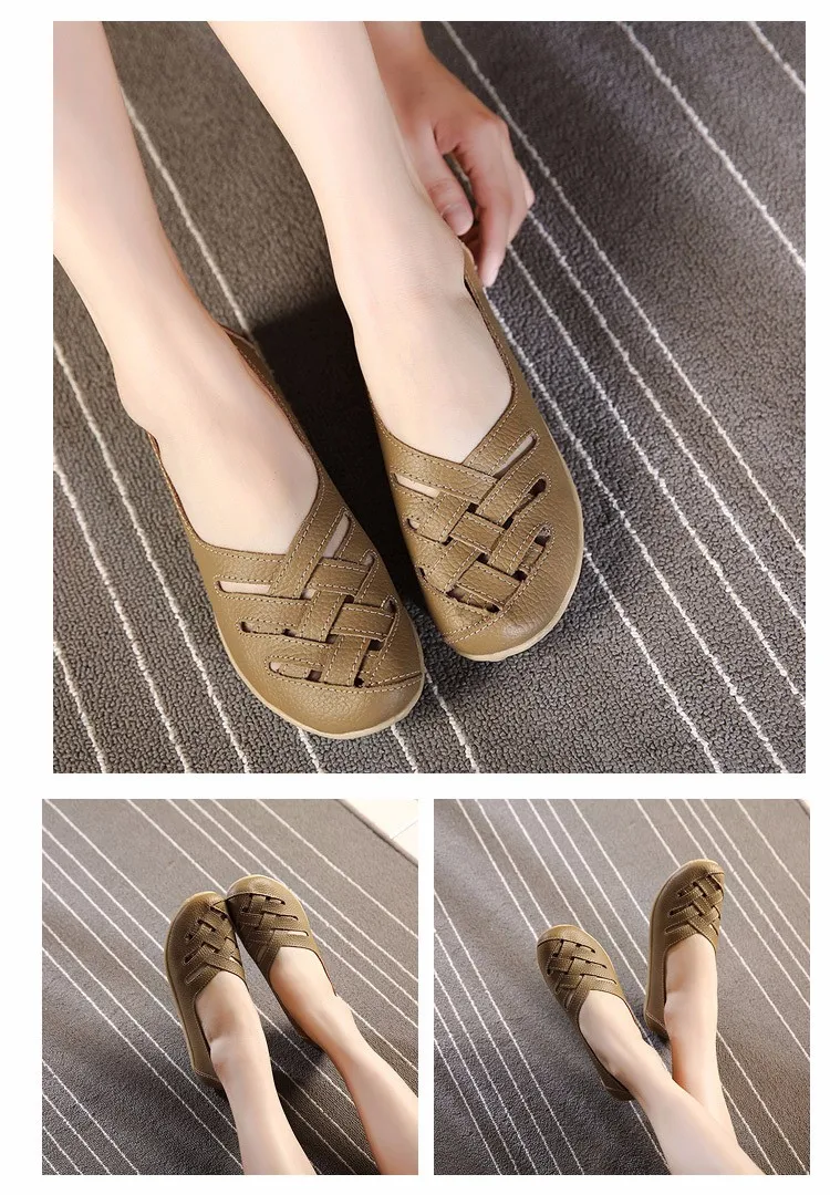 Hot Sale 2016 Spring New PU Leather Woman Flats Moccasins Comfortable Woman Shoes Cut-outs Leisure Flat Woman Casual Shoes ST181 (6)