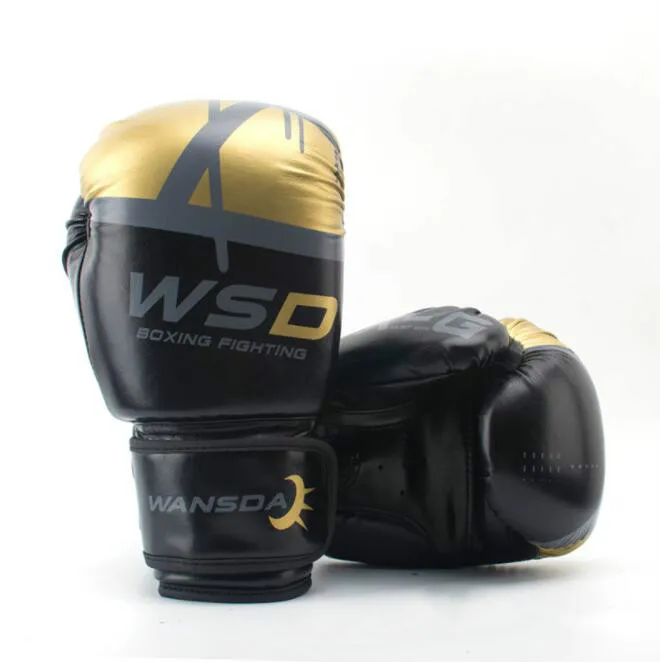 WANSDA женские/мужские/Детские Боксерские перчатки из кожи MMA Muay Thai Boxe De Luva Mitts Sanda