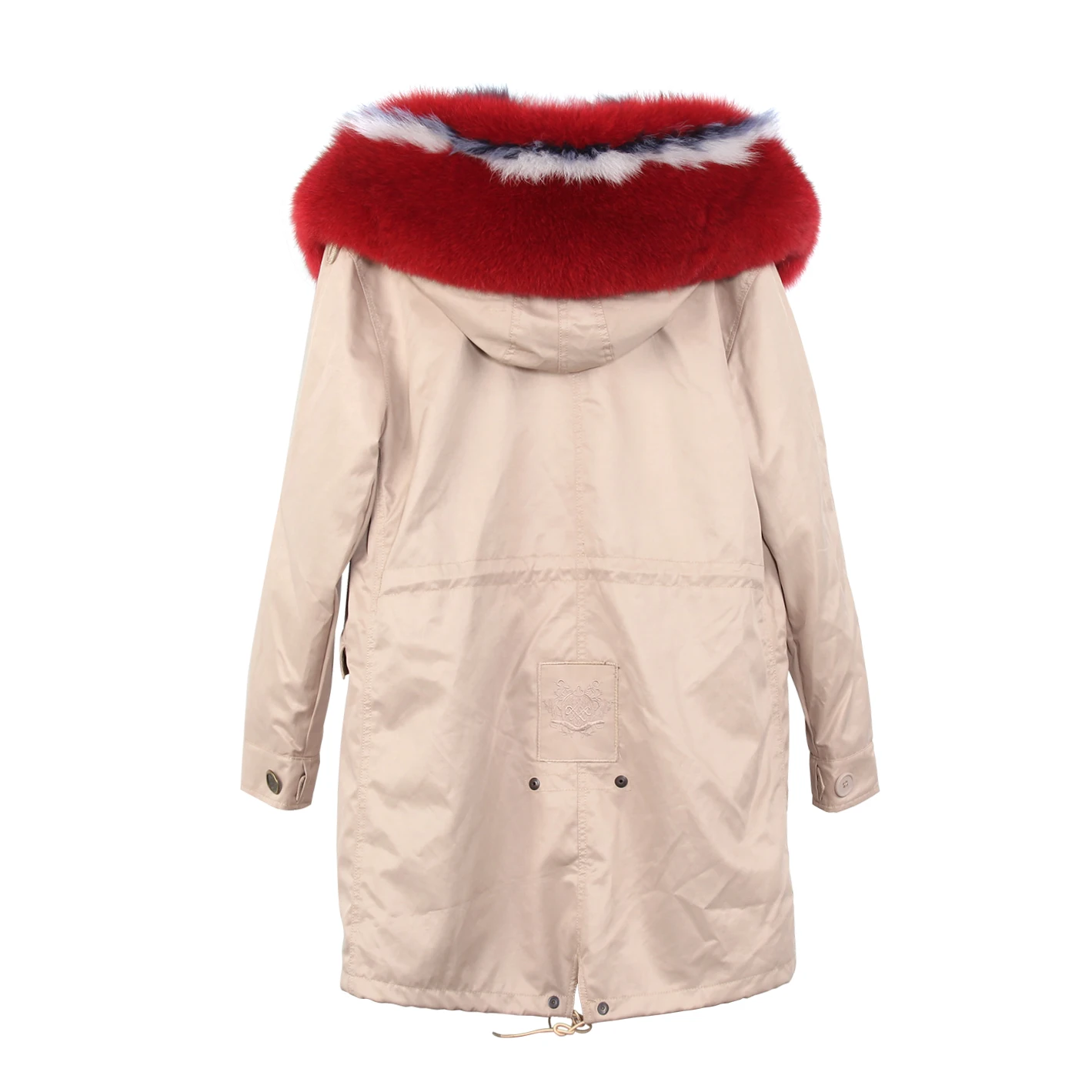 JAZZEVAR Новая куртка зима высокая мода для женщин роскошная большая лиса мех армейская парка длинная съемная подкладка с капюшоном водонепроницаемое пальто