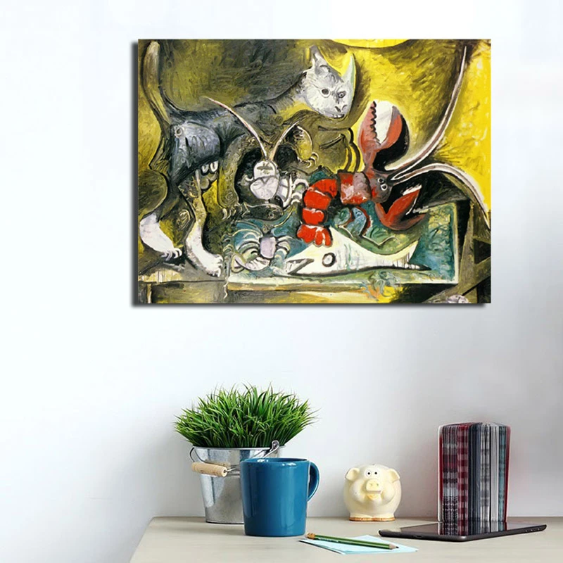 パブロ ピカソロブスターや猫hdキャンバス絵画リビングルームの家の装飾現代壁の芸術ポスターサロン写真 Painting Calligraphy Aliexpress