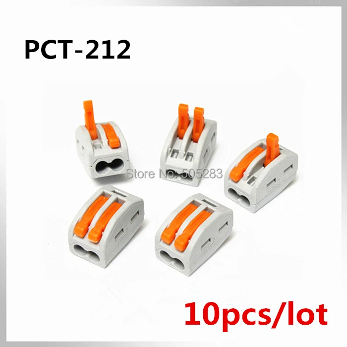 

10pcs 2 Pin Quick Connect Terminal Wire Cable Terminals Connector PCT-212Pin Spring Lever Push Electrical Terminal Butt HY863*10