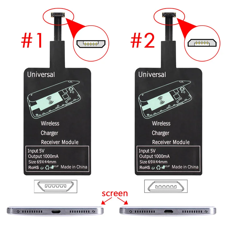 

QI Wireless Charging Charger Receiver Module Pad for Micro-USB Universal Mobile HSJ-19