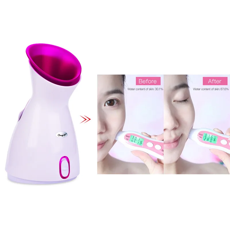 

Facial Nano Sprayer Hot Mist Steamer Moisture Moisturizing Deep Cleaning Pore Face Beauty Device add Fruit Flower Essential oil