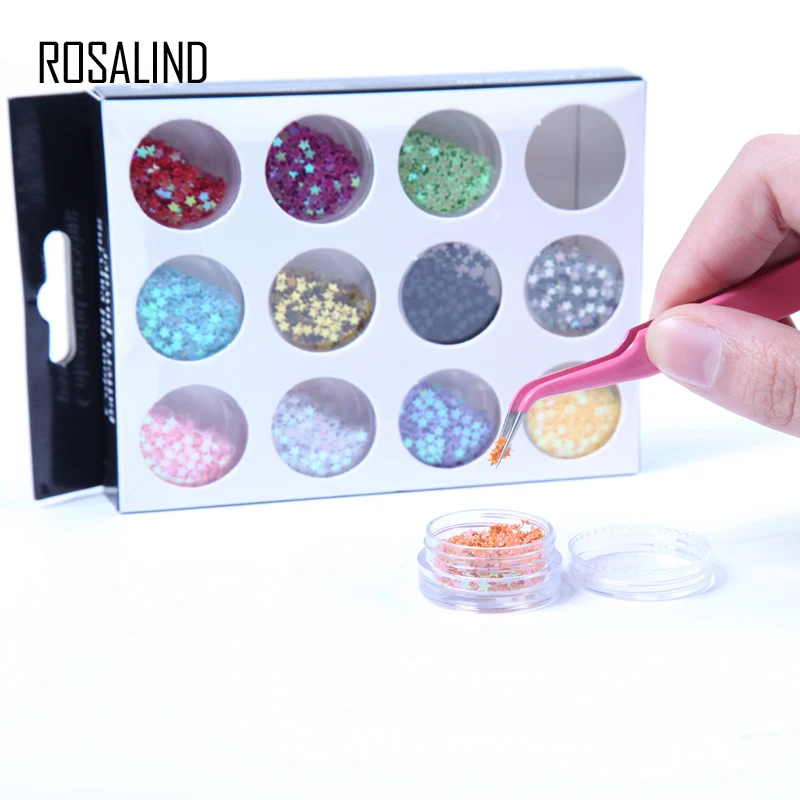 ROSALIND 3D Nail Art Красочные Стразы 12 цветов украшения для ногтей 3D маникюрные колеса для DIY ногтей красота