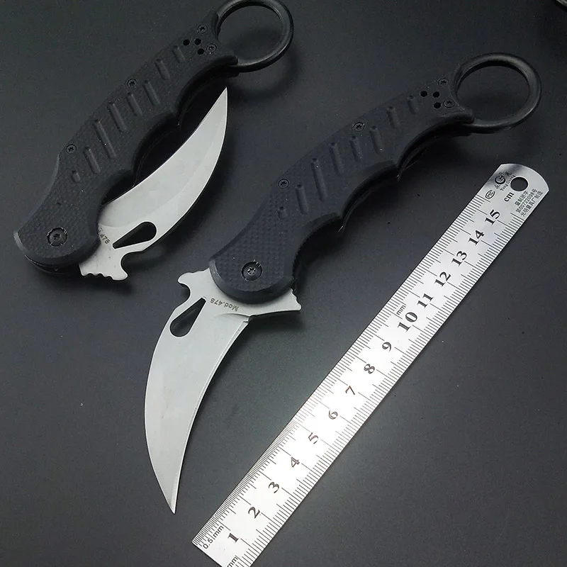 Comprare G10 CS ANDARE counter strike karambits tattico artiglio collo lama di combattimento reale lotta campo di escursione all aperto autodifesa bianco nero lama