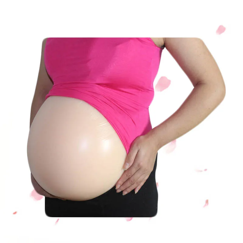 

Hot Sell False Silicone Skin Belly Pregnant with Adhesive Backside Transparent Straps Jelly Tummy