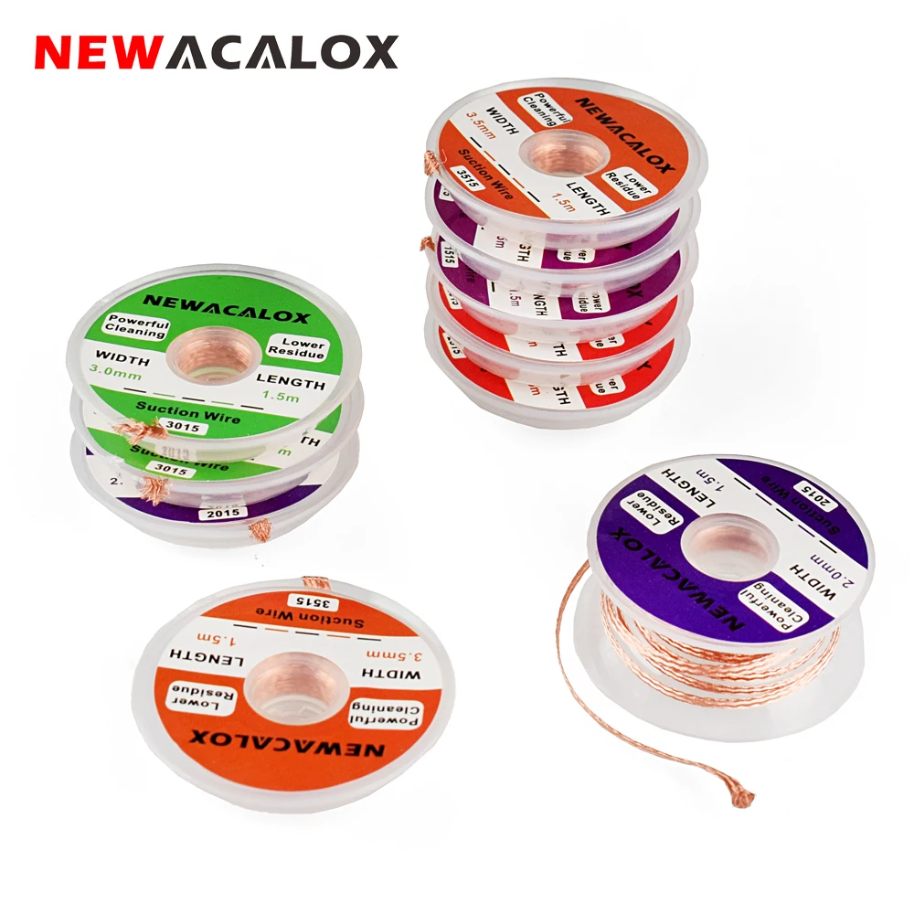NEWACALOX проволока для распайки 1 5/2 0/2 5/3 0/3 5 мм присоска олова отсос фитиля оплетка