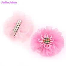 2pc/lot Kids Sunflower Hairpins Button Ribbons Lace Floral Hair Clips BB Clip Korea Style Girls Hair Styling Acccessories