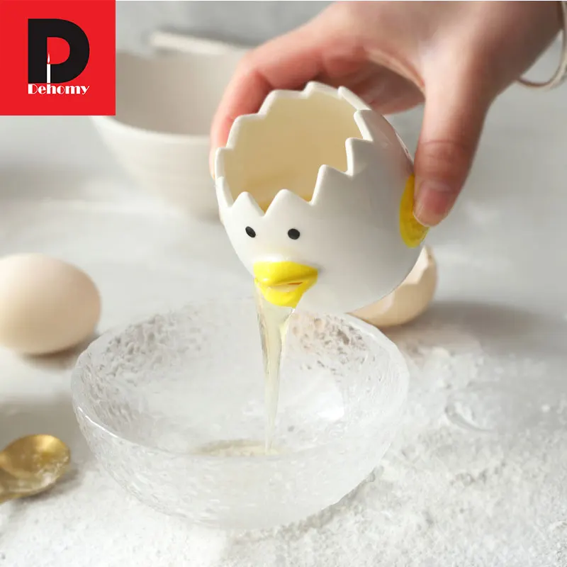 Dehomy Funny Egg Tools Ceramic Kitchen Egg Yolk Separator Creative Egg Divider Baking