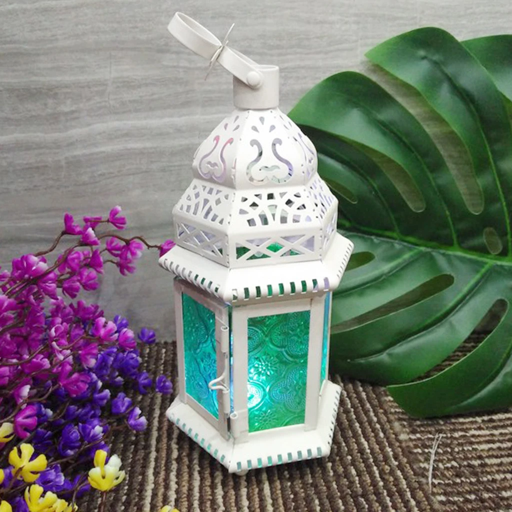High Quality Romantic Glass Moroccan Style Candle Lantern - Great for Indoors/Outdoors Parties Weddings Workmanship crafts