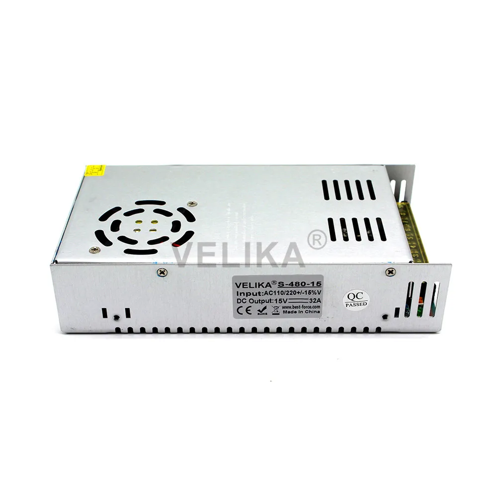Универсальный Один Выход DC15V 32A 480 Вт коммутации Питание трансформаторы водитель 110 В 220 В AC DC 15 В SMPS для Светодиодные ленты свет