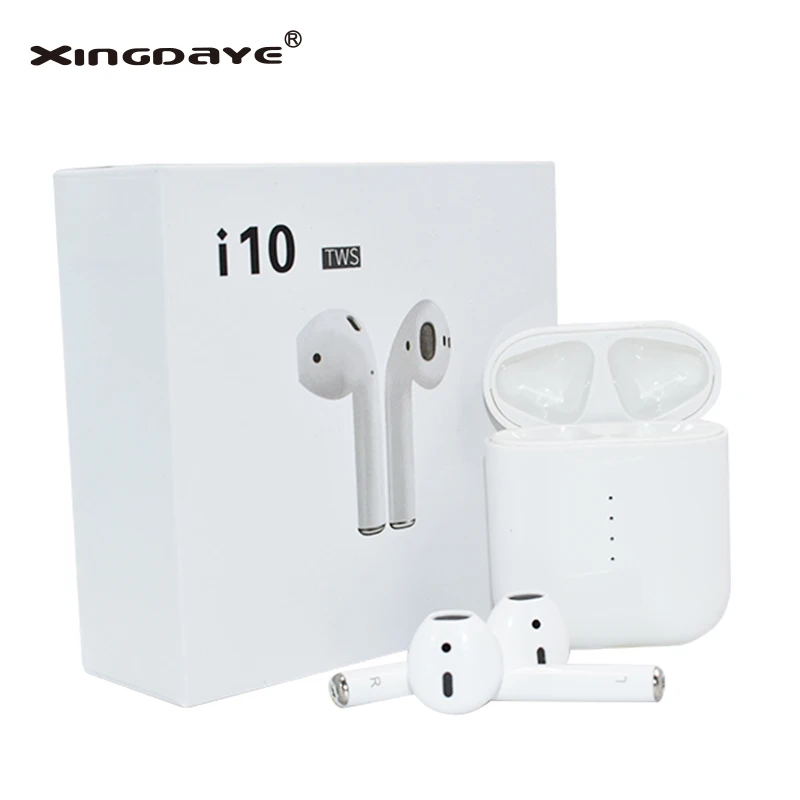 

Wireless Bluetooth i10 TWS Double Mini Airpod Earphone Earbuds With Charging Box Mic For Iphone7,8,X Samsung Android Xiaomi