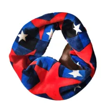 Осень-зима детский хлопковый плюшевый шарф пять звезд для маленьких с толстым воротником шарф для девочек, для мальчиков, принт с героями мультфильмов уплотнительное кольцо для снуд