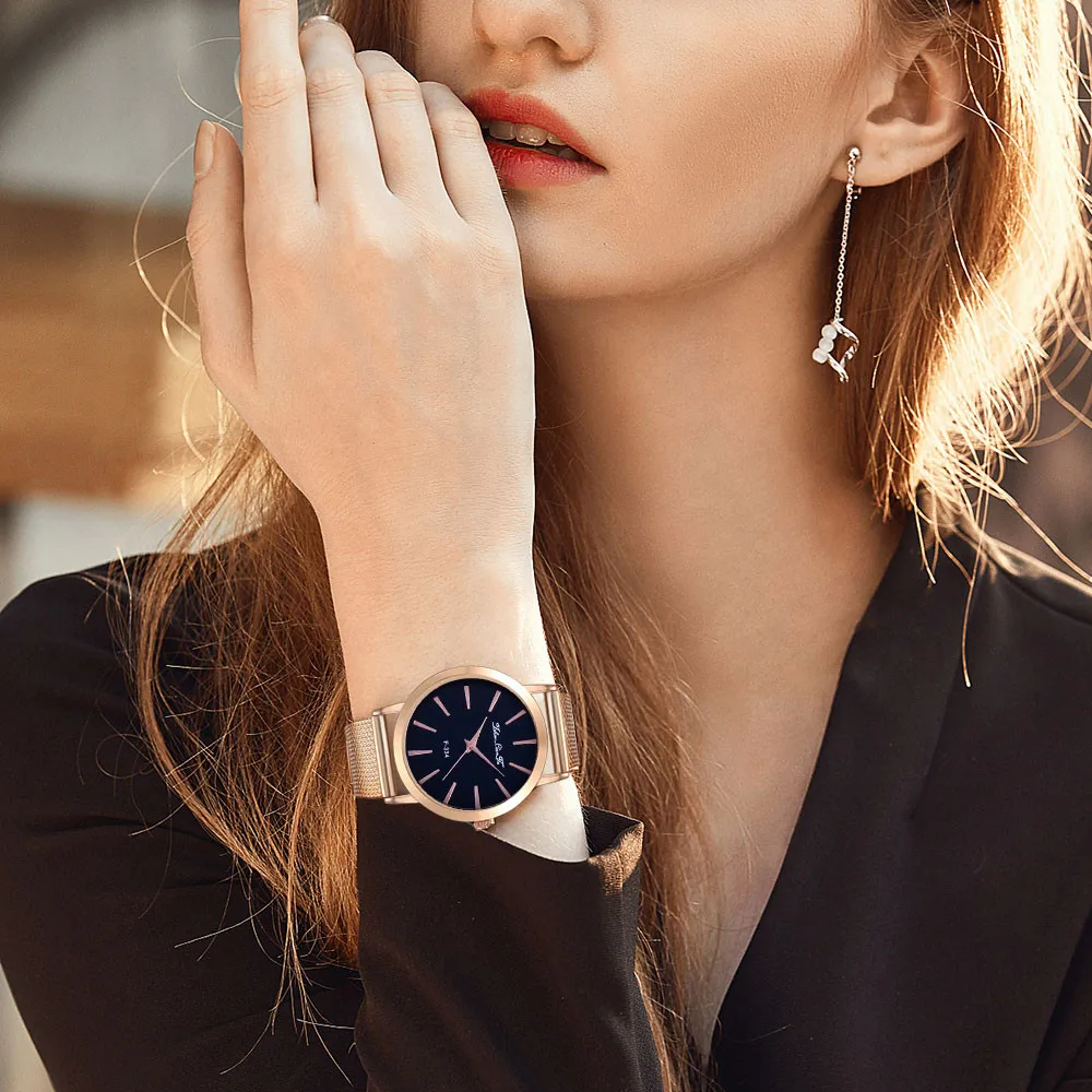 Женская мода роскошный досуг шнек силиконовый ремешок нержавеющая сталь кварцевые часы Relogio женские браслеты для женщин Dropshipp S7
