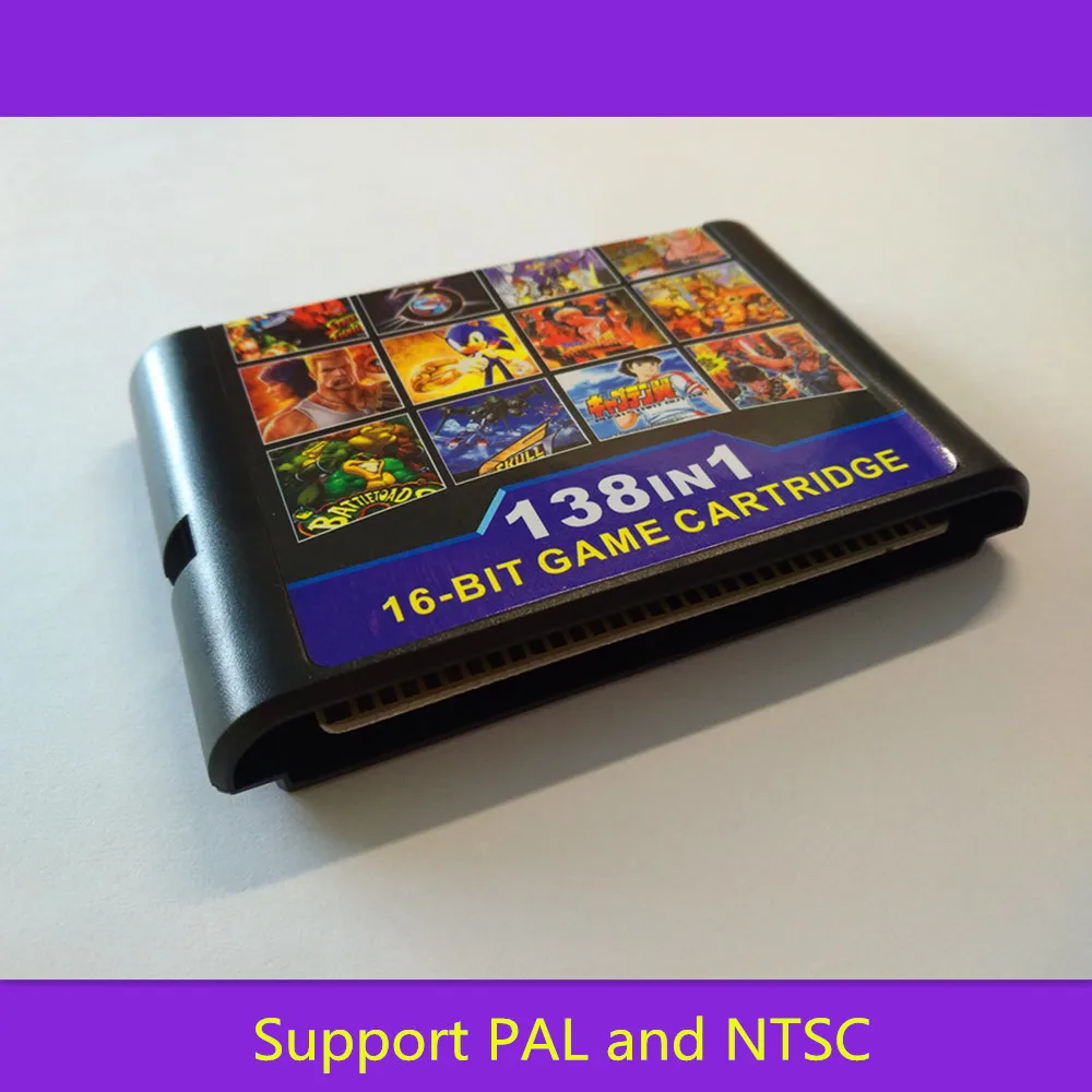 2018 новые 138 в 1 мульти игры для 16Bit sega Mega Drive PAL и NTSC Прямая доставка | Электроника