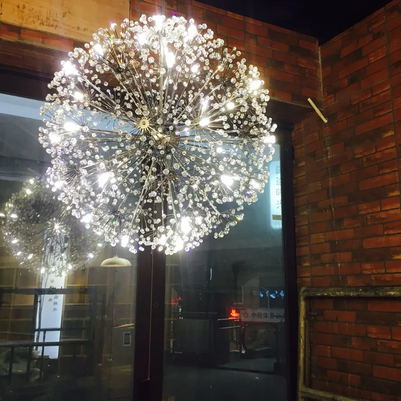 Modern Dandelion Led Crystal Ball Pendant Light Dining Room Restaurant Design Lamp Home Decor Chrome Fixture G4 Bulb 110-220V (13)