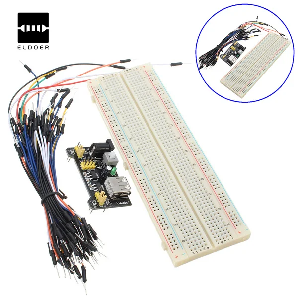 65PCS Jumper cable wire M Mini Universal Solderless Breadboard 400 Tie-points