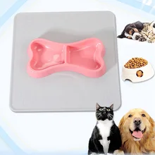 33 см квадратный водонепроницаемый коврик для кормления щенка кота силиконовый коврик для еды Противоскользящие коврики для собаки миска и питьевой фонтан товары для домашних животных