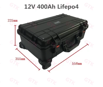 

Large capacity 12v 400Ah 350Ah lifepo4 battery 100A BMS built-in IP67 case for wind solar energy storage EV + 20A charger