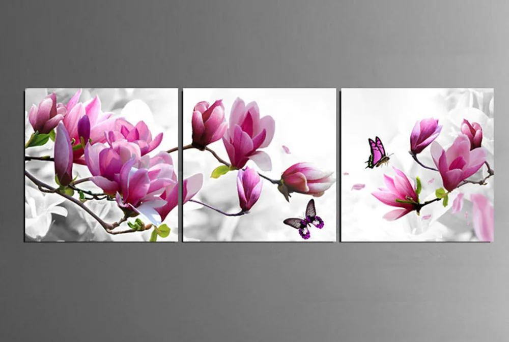 Buy Original Oil Ink 3 Pieces Canvas Print Pink