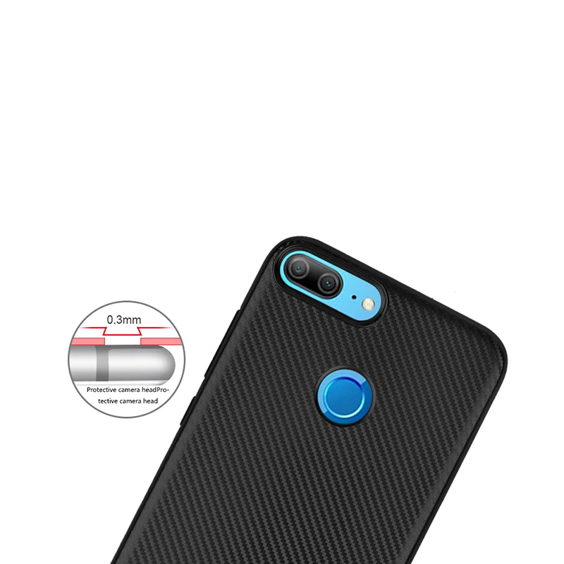 carbon fiber silicone case huawei honor 9 lite (8)