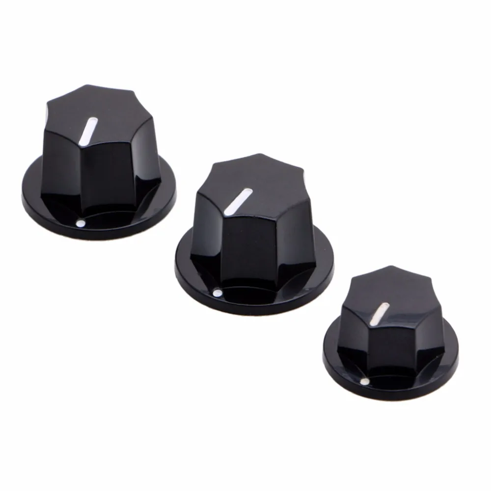 

1 Set 3 Plastic Knobs Preamp Control For Jazz Bass JB Effect Black 2 Big 1 Small