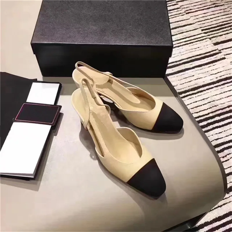 

Sexy Women Pumps Cut Out Round Toe High Heels Genuine Leather Women Dress Party Shoes Woman Nude Black Mixed Color Ladies Shoes