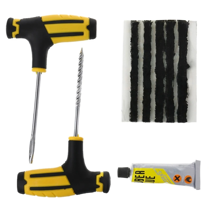

New Tire Repair Glue Car Motorbike Bike Auto Tubeless Tyre Puncture Plug Tire Repair Kit 8pcs /Set
