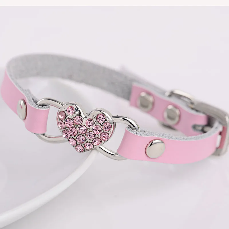 New Fashion Soft Cowhide Leather Dog Pet Collar Necklace Matched