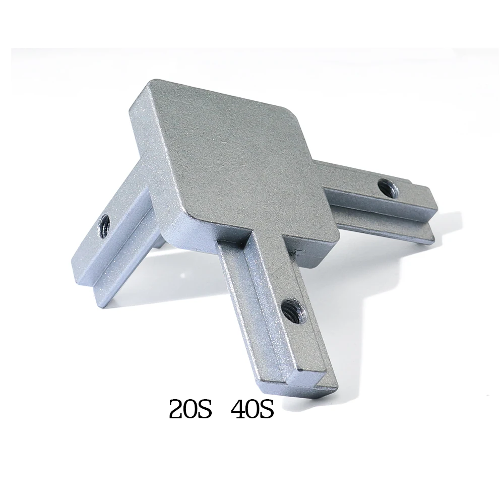 MroMax 4Pcs Corner Bracket 2 Hole Aluminum Profile 4040 Series Thincken L Shape Right Angle Connector for Standard 9mm Slot Extrusion Silver Tone 