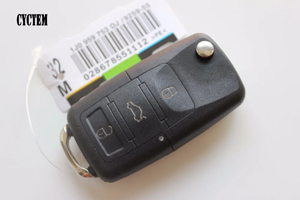 

CYCTEM 10pcs/lot 3 Buttons Car Flip Remote Key Shell Case Replacement Fit For VW Volkswagen Golf Passat Polo Bora+Free Shipping